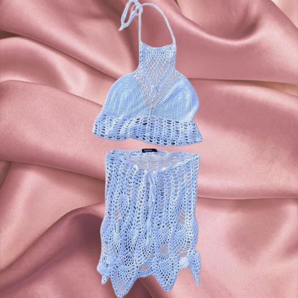 Dainty coquette festival crochet halter top and skirt - Picture 1 of 4